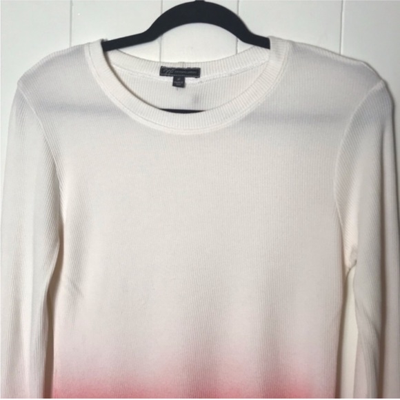 GGO Fine Organic Clothier Thermal Ombré Long Sleeve Top Shirt Coral White XL - Picture 4 of 7